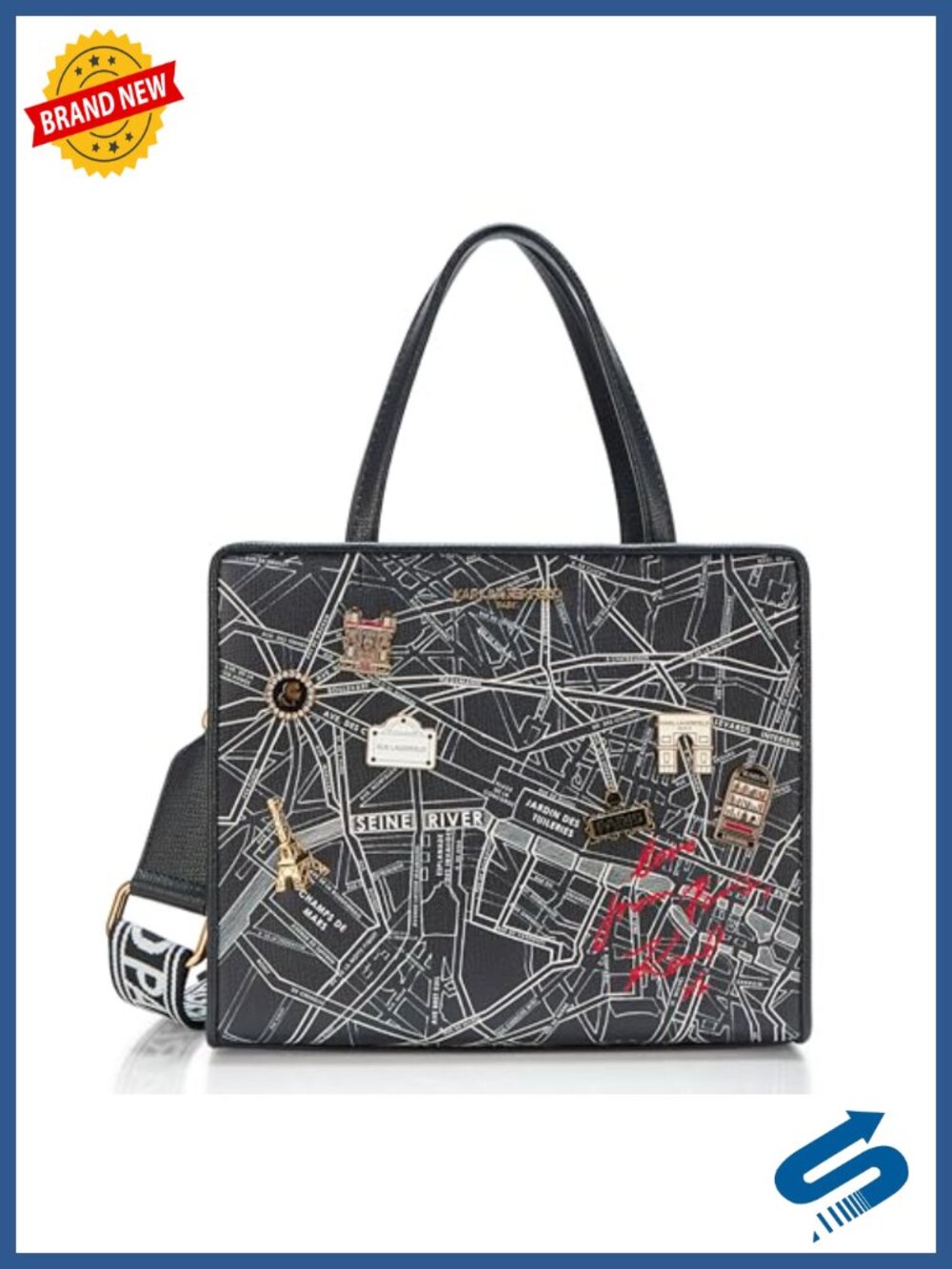 Faux Leather Satchel with Adjustable Strap, Zipper Closure